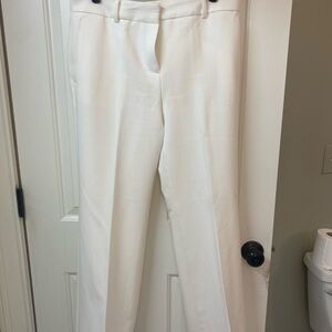 Ann Taylor Off-White Fully Lined Jayne Straight Leg Women's Pants
